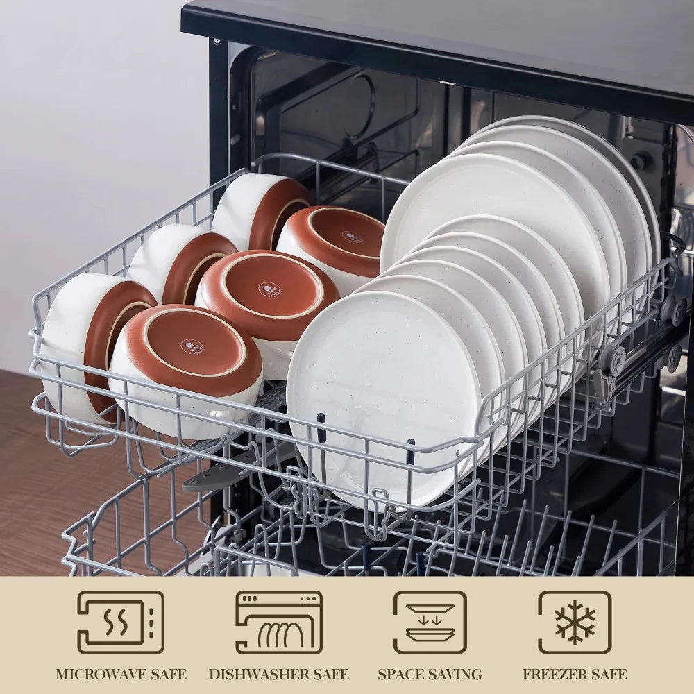 Malacasa Tara Stoneware Dinner Set Ceramic Tableware