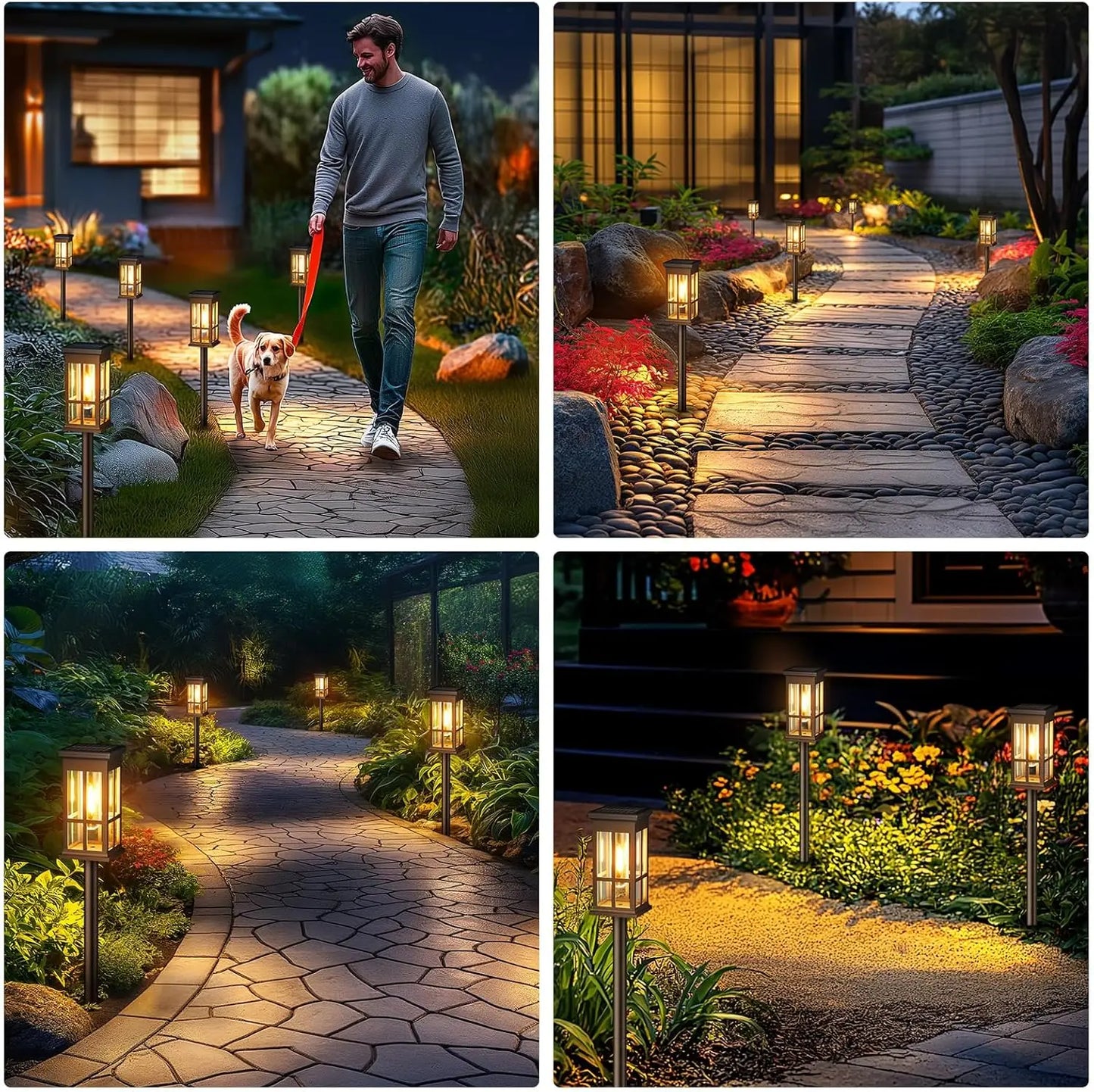 2/6/8 Pack Solar Pathway Lights - Super Bright Outdoor Solar Lights