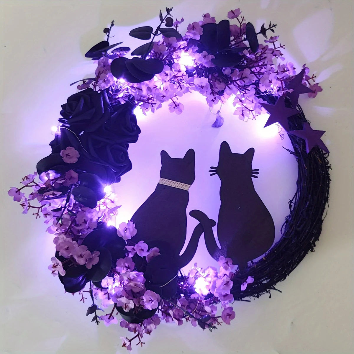 Guangdong Black Cat Halloween Wreath Front Door Decor
