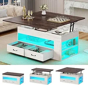Lift Top Coffee Table With Storage And Hidden Compartment