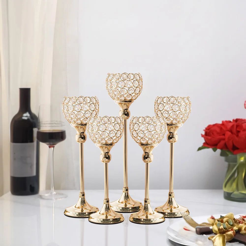 VINCIGANT Crystal Candlestick Holders For Weddings Set