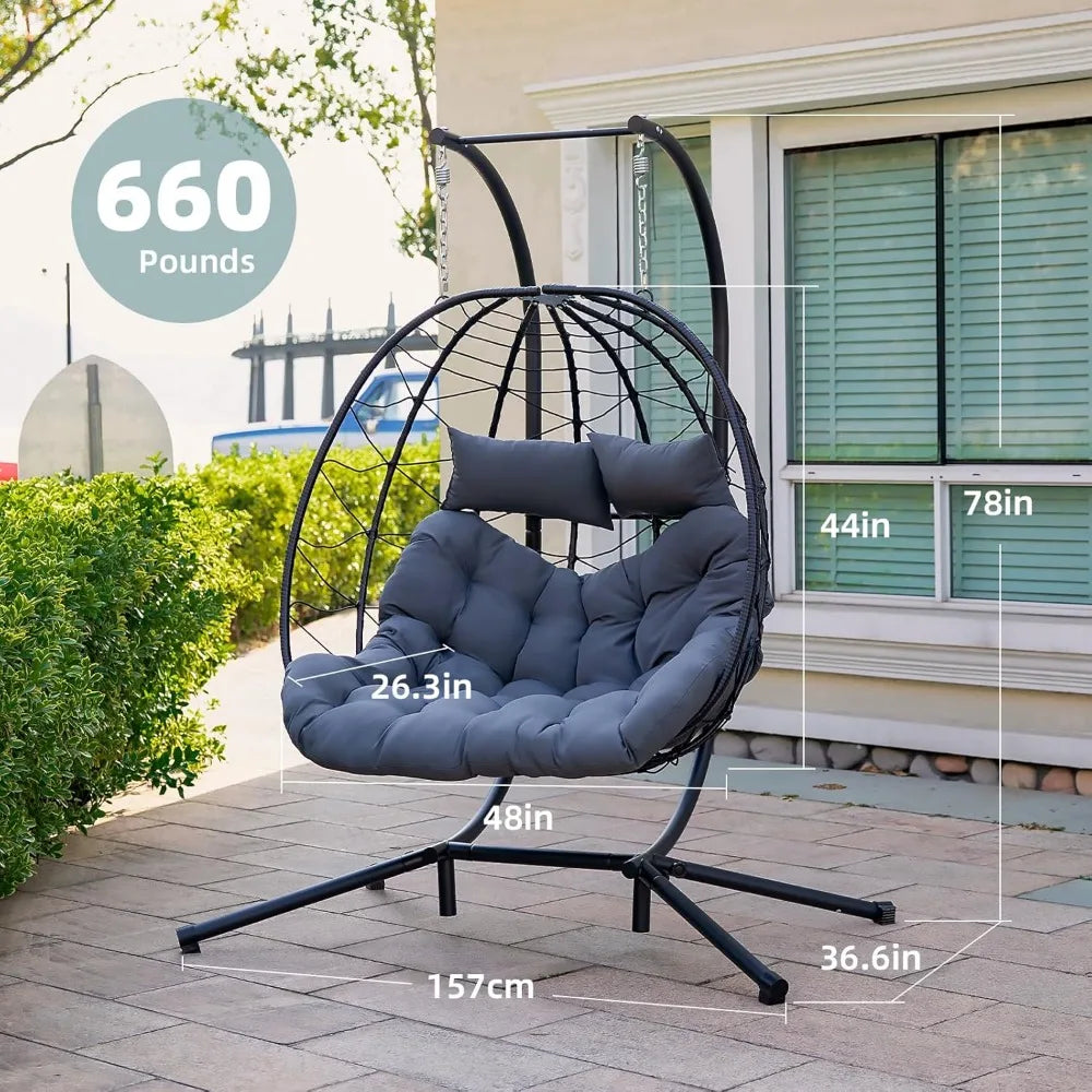 Spicyerase Double Egg Hammock Swing Chair With Stand