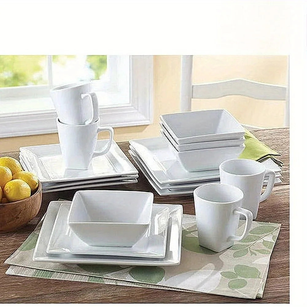 Hignconcerned Square Porcelain Dinnerware Set Oven Safe