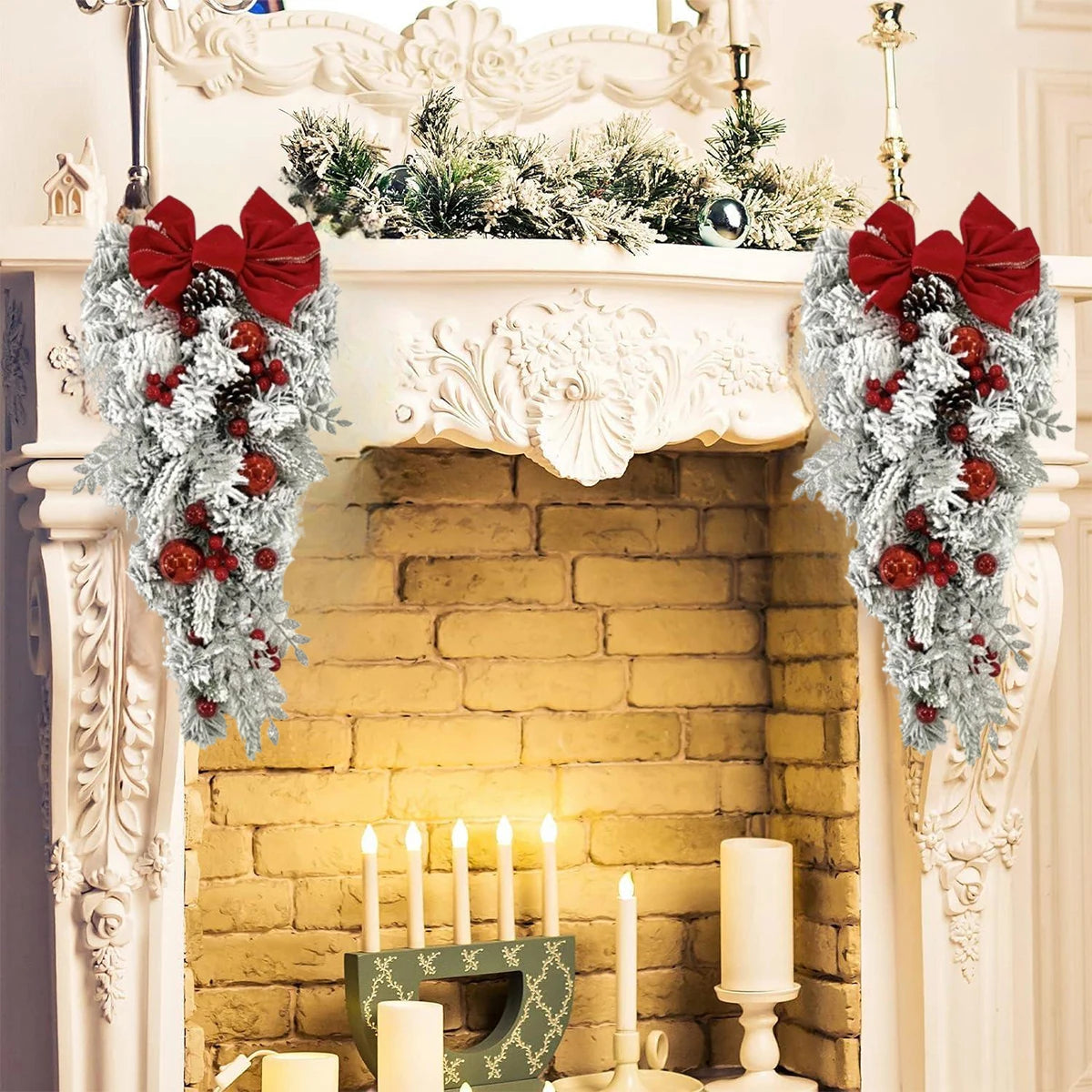CN Zhejiang Christmas Teardrop Swags Front Door Decorations
