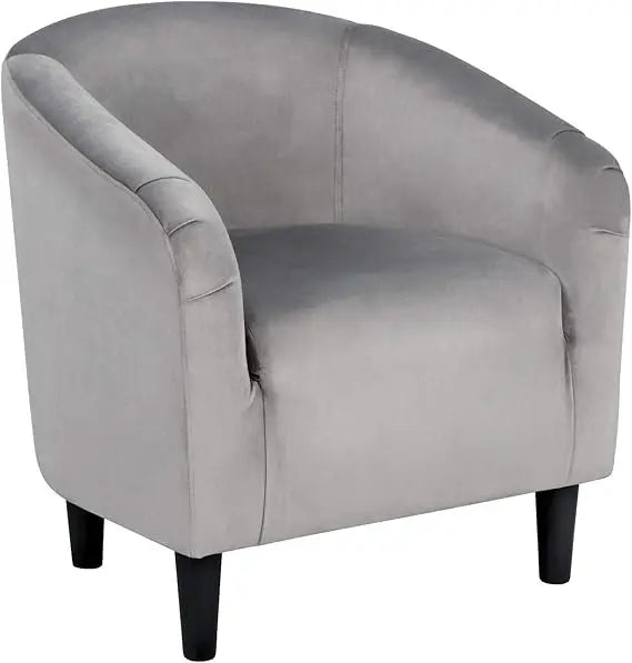 Velvet Barrel Chair With Armrests Low Back Living Room Chair