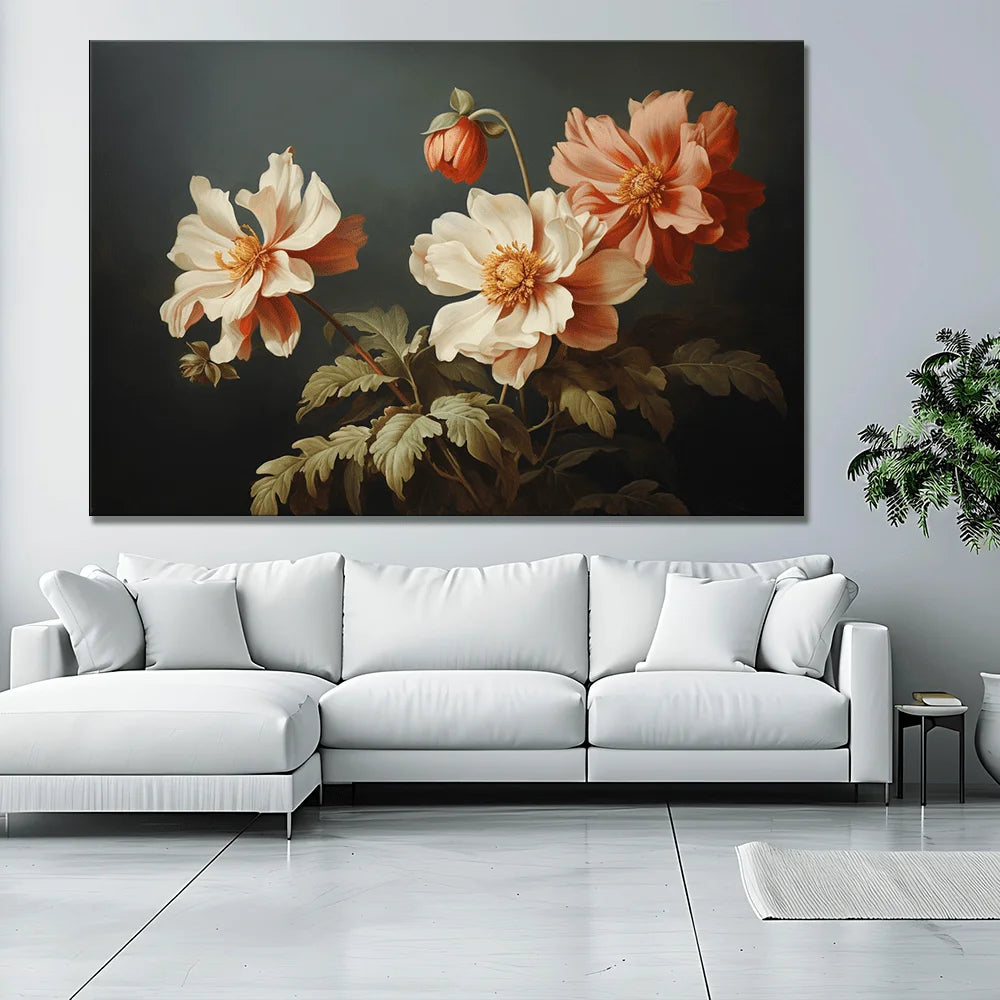 Form Wooden Frame Flower Wall Decor For Living Room Bedroom