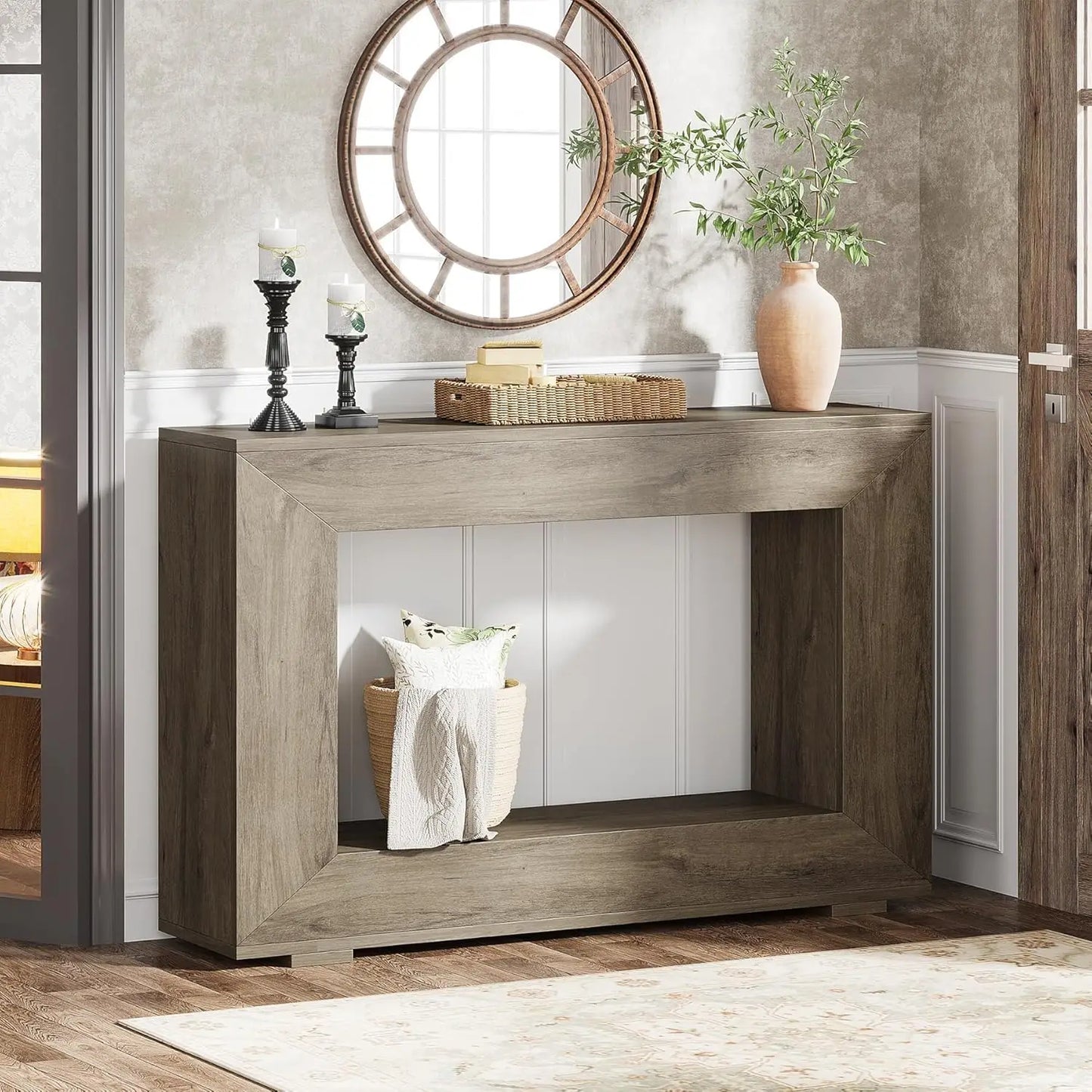 Hign-concerned Farmhouse Console Table With Storage Entryway