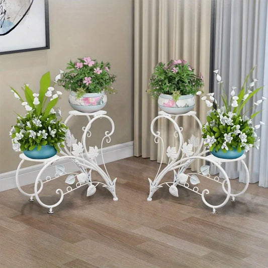 Set Of 2 DIY Matching Plant Stand Entryway Garden Wedding Flower Shelf Rack Decor