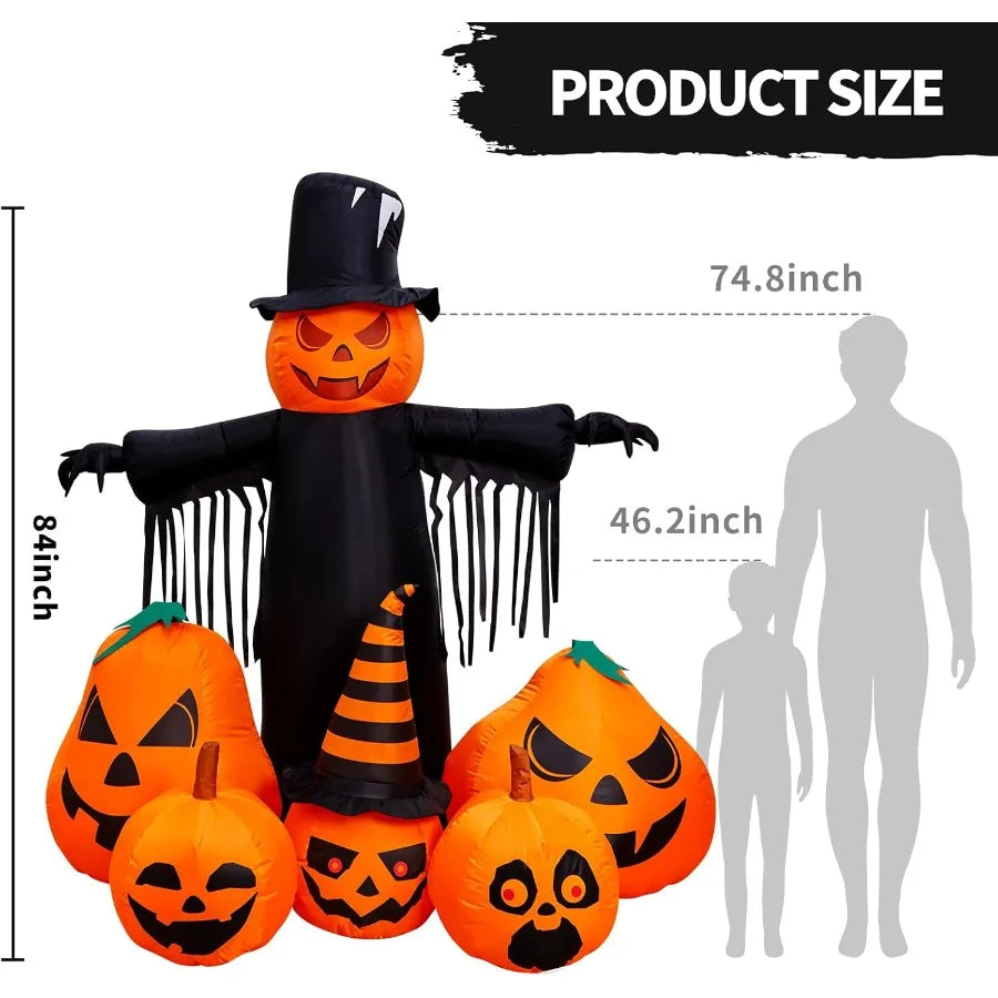 Hign Concerned Halloween Inflatable Pumpkin With LED Yard