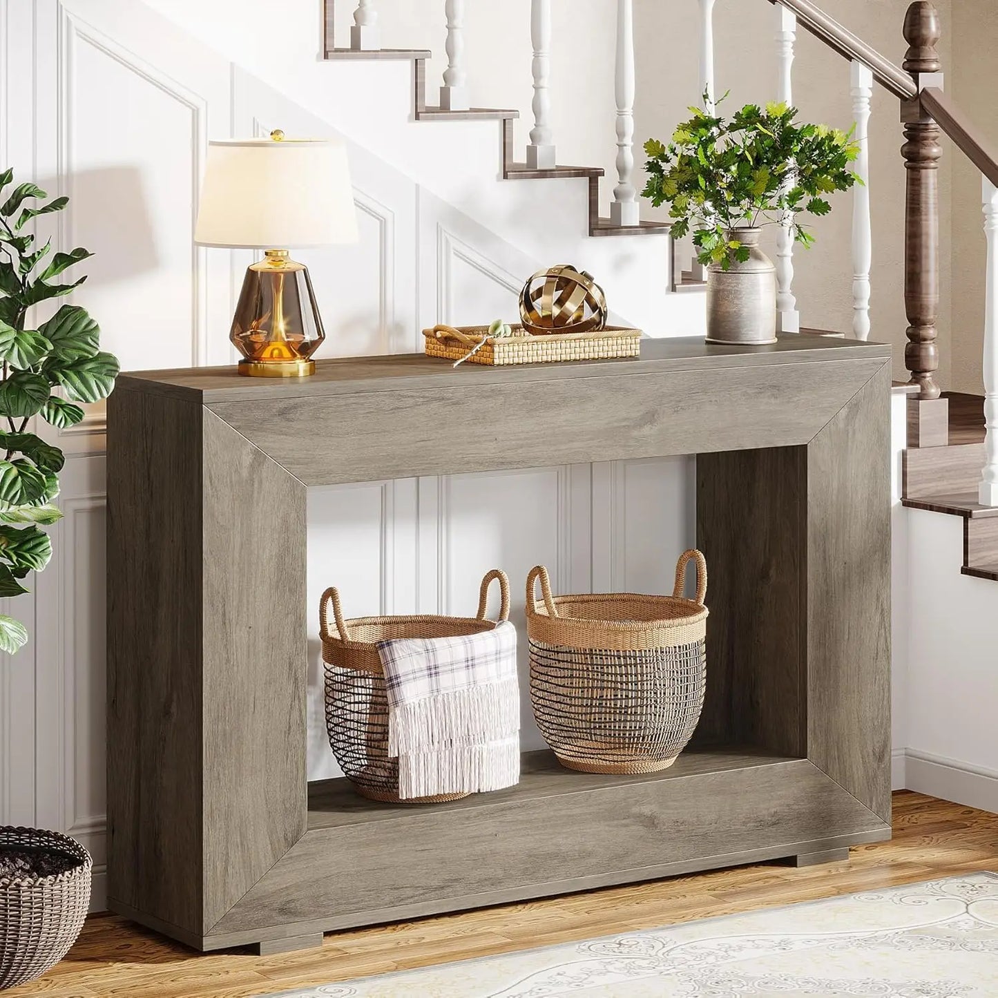 Hign-concerned Farmhouse Console Table With Storage Entryway