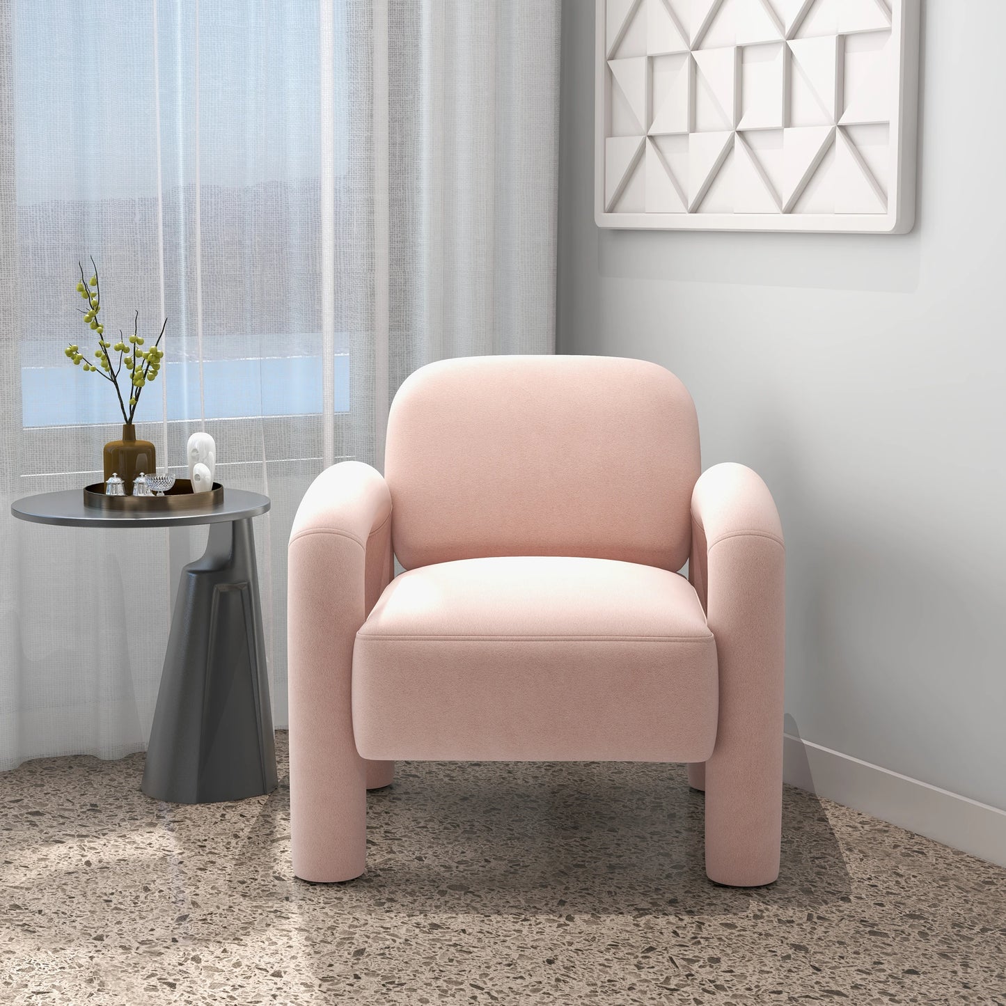 SEYNAR Mid Century Modern Velvet Upholstered Accent Chair