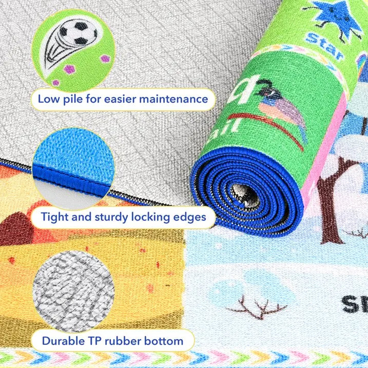Lochas Kids Play Rug Educational & Fun Carpet Gaming Rug