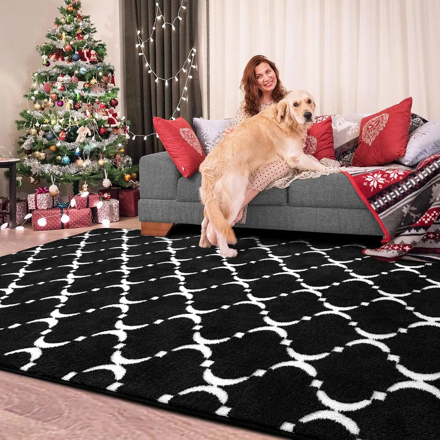 Large Shag Area Rug Memory Foam Living Room Rug 6x9 Feet