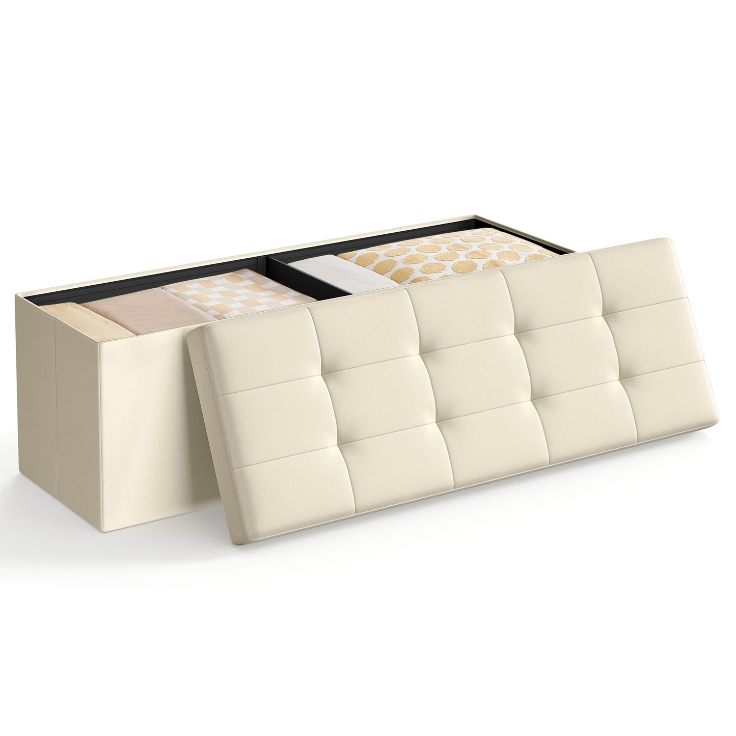 Songmics Mazie Folding Storage Ottoman Bench End Of Bed