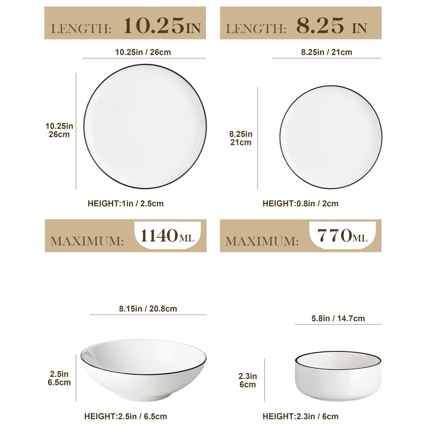 MALACASA Ceramic Dinnerware Set Porcelain Plates And Bowls