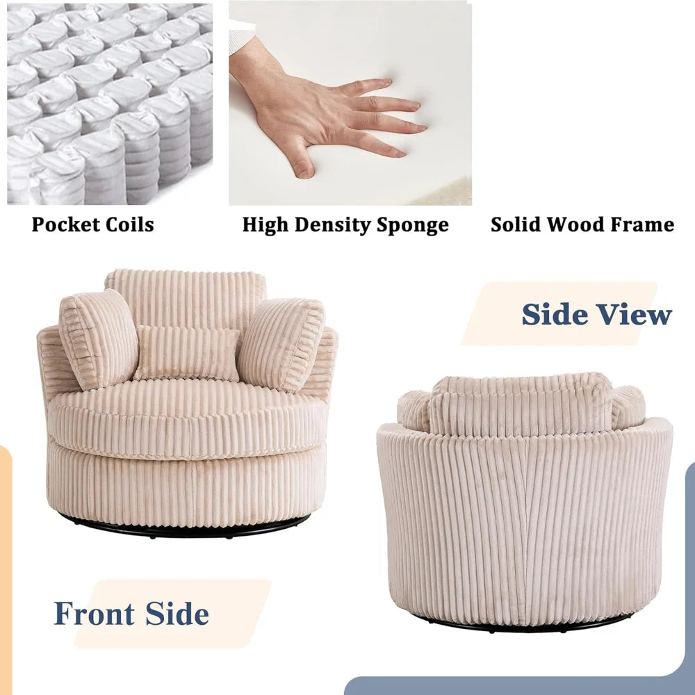 Hign Concerned Swivel Barrel Accent Chair Upholstery Lounge