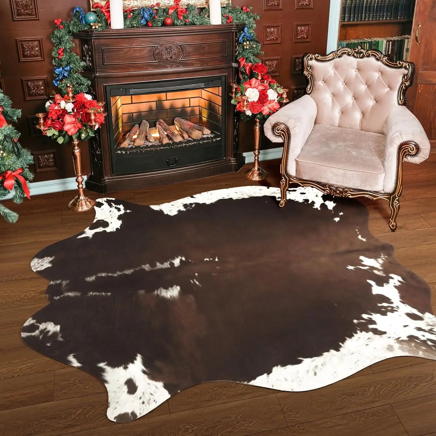 American Style Animal Print Rug Faux Fur Cowhide Rug