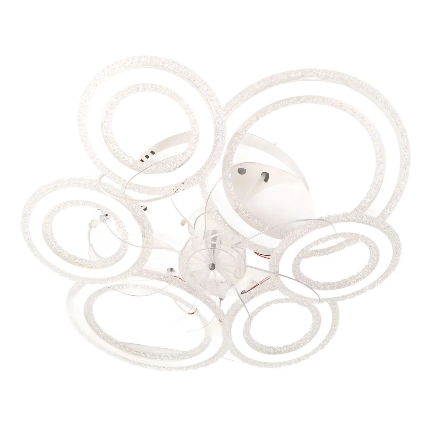 Ceiling Fan Light LED Nordic Modern Ceiling Fan Lamp 6 Rings for Bedroom Living Room Dining Room