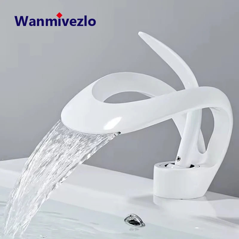 Wanmivezlo Waterfall Deck Mounted Basin Faucet for Bathroom