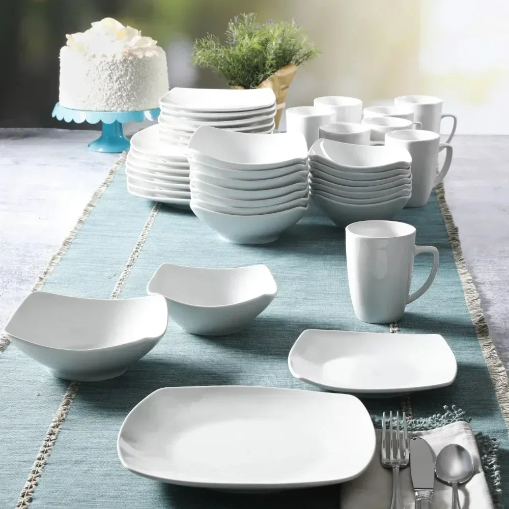 PDQ Everyday Square Expanded Dinnerware Set for Dining