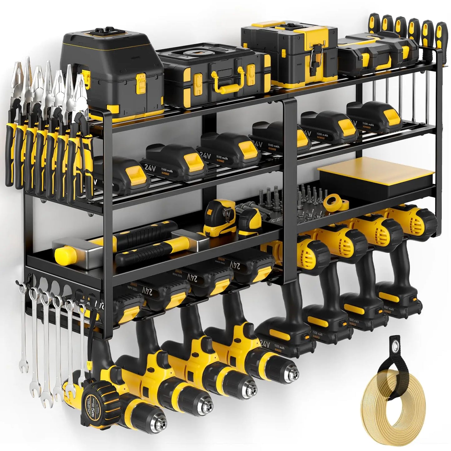 Power Tool Organizer Wall Mount Four Layer Drill Rack