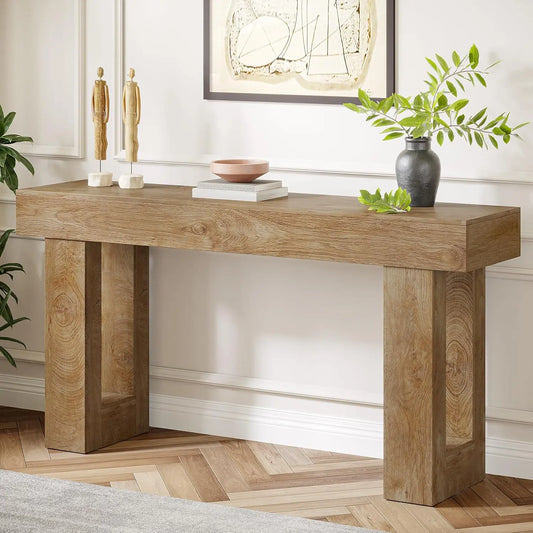 Little Tree Farmhouse Console Table Wooden Entryway Hallway