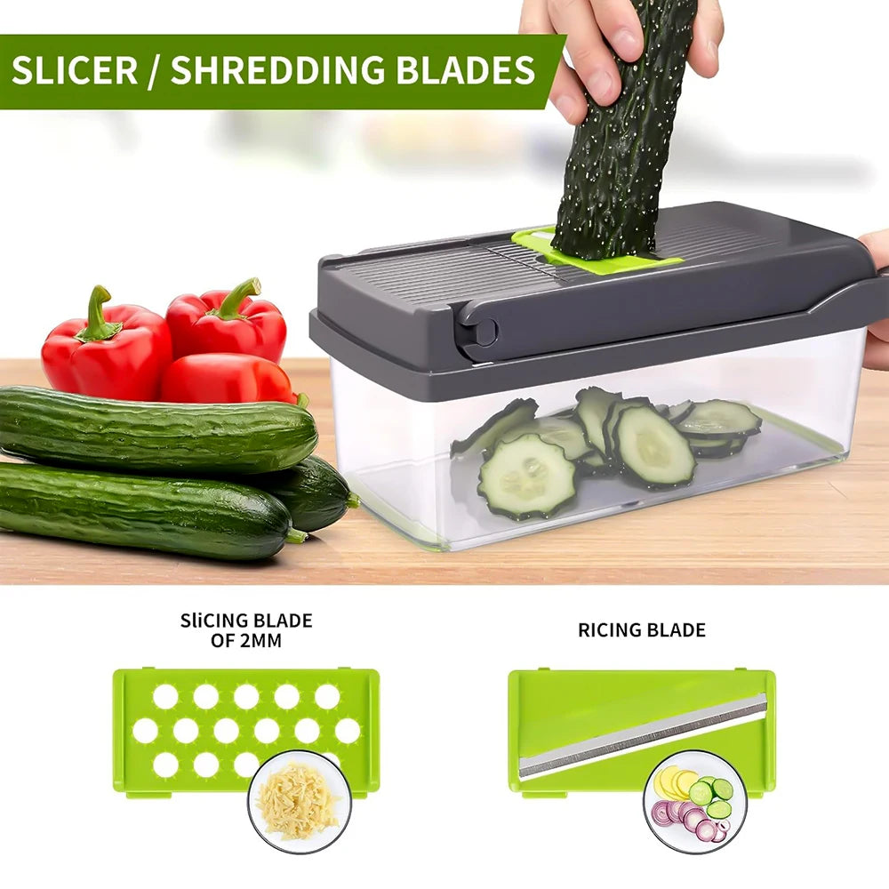 14 in 1 Multifunctional Vegetable Onion Manual Chopper Gadget